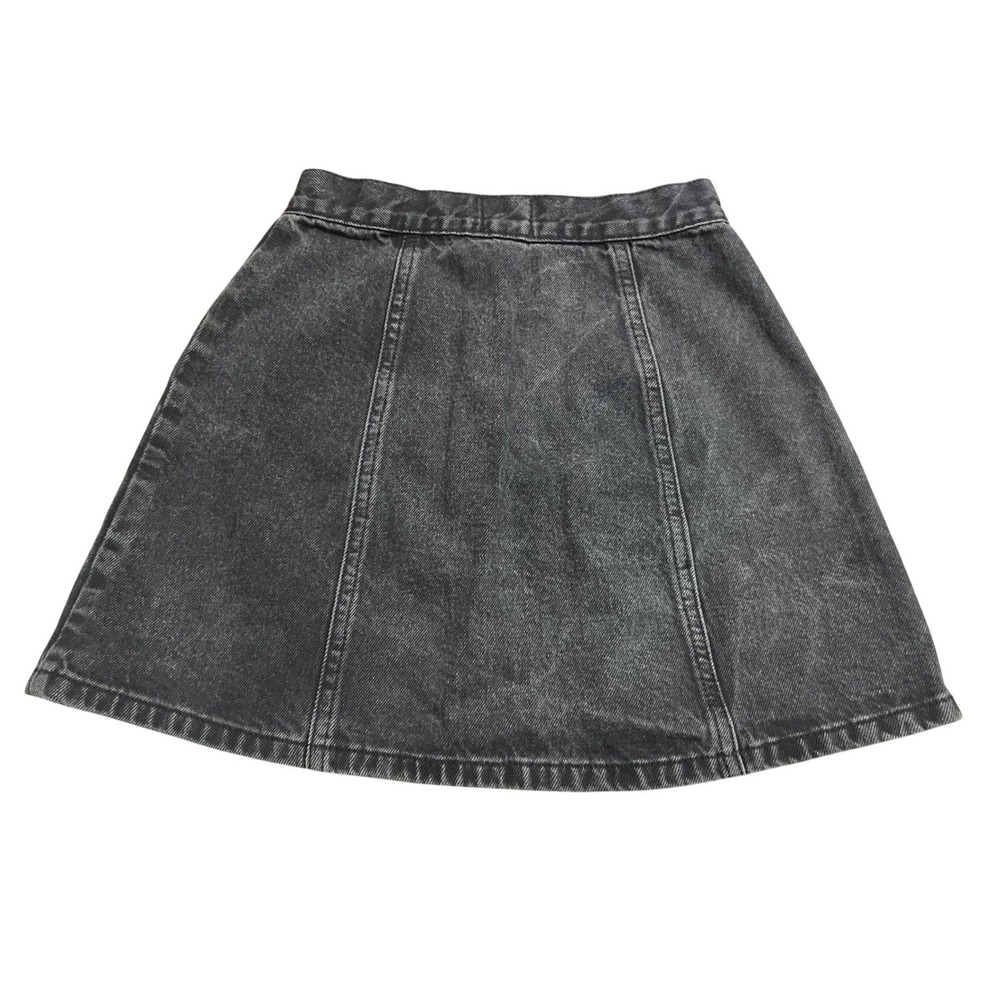 BDG Urban Outfitters Washed Black Denim Button A-Line Mini Skirt Small grunge - Picture 2 of 7